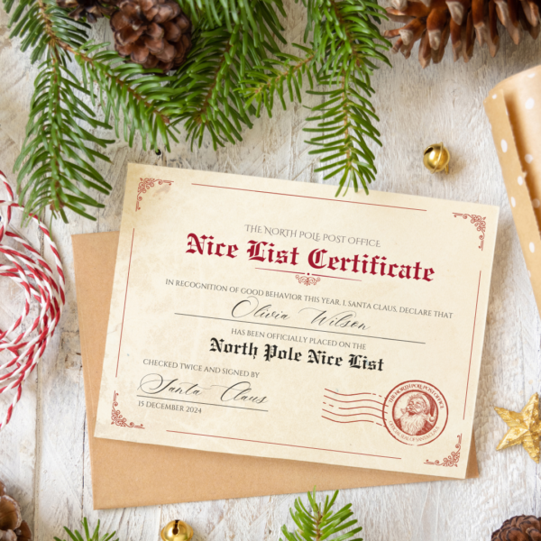 Nice List Certificate 2025